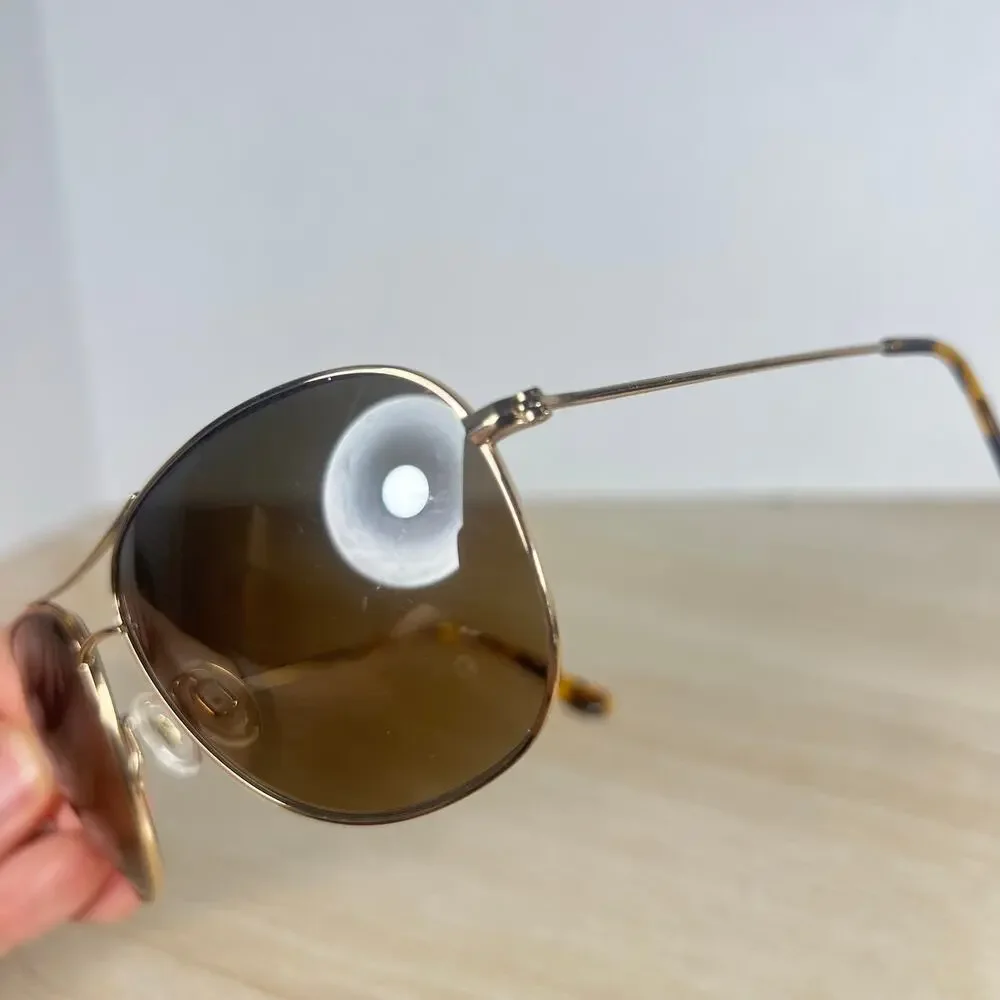 Maui Jim Cliff House MJ-247-16 Titanium Silver Sunglasses 59-15-120 Gold Aviator